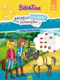 Produktbild: Bibi & Tina: R&auml;tseln Stickern K&uuml;mmern: Pflege Fohlen Felix!