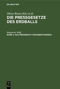 Produktbild: Das Pre&szlig;recht Gro&szlig;britanniens