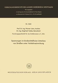 Produktbild: Spannungen im bindemittelfreien Unterbau von Stra&szlig;en unter Verkehrseinwirkung