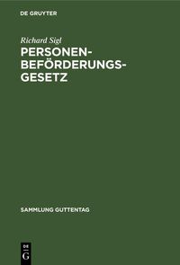 Produktbild: Personenbef&ouml;rderungsgesetz