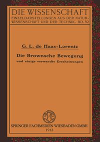 Produktbild: Die Brownsche Bewegung und Einige Verwandte Erscheinungen