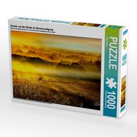 Produktbild: CALVENDO Puzzle Schafe auf der Weide im Sonnenaufgang | 1000 Teile Lege-Gr&ouml;&szlig;e 64x48cm Foto-Puzzle f&uuml;r gl&uuml;ckliche Stunden