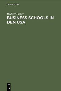 Produktbild: Business schools in den USA