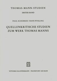Produktbild: Quellenkritische Studien zum Werk Thomas Manns