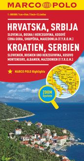 MARCO POLO Länderkarte Kroatien, Serbien, Bosnien und Herzegowina 1:800.000 Marco Polo