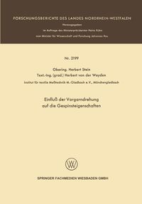Produktbild: Einflu&szlig; der Vorgarndrehung auf die Gespinsteigenschaften