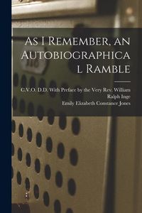 Produktbild: As I Remember, an Autobiographical Ramble
