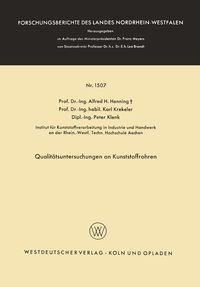 Produktbild: Qualit&auml;tsuntersuchungen an Kunststoffrohren