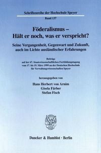 Produktbild: F&ouml;deralismus - H&auml;lt er noch, was er verspricht?