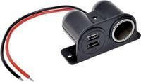 Produktbild: IWH Steckdose mit USB 12/24 Volt 2100mA Belastbarkeit Strom max.=4.2A 12 oder 24 V/DC