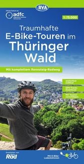 Produktbild: BVA ADFC Regionalkarte Traumhafte E-Bike-Touren im Th&uuml;ringer Wald 1:75.000
