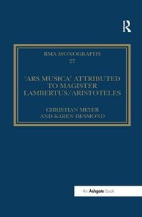 Produktbild: Meyer, C: 'Ars musica' Attributed to Magister Lambertus/Aris