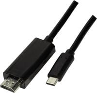 Produktbild: LogiLink USB-C&reg; / HDMI Adapterkabel USB-C&reg; Stecker, HDMI-A Stecker 3.00 m Schwarz UA0330 USB-C&reg;-Displaykabel