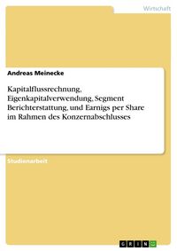 Produktbild: Kapitalflussrechnung, Eigenkapitalverwendung, Segment Berichterstattung, und Earnigs per Share im Rahmen des Konzernabschlusses