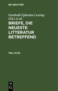 Produktbild: Briefe, die neueste Litteratur betreffend. Teil 21/23