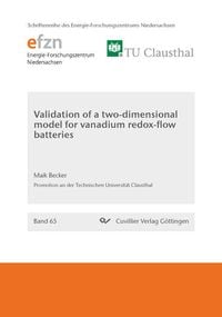 Produktbild: Validation of a two-dimensional model for vanadium redox-flow batteries
