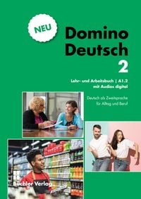 Produktbild: Domino Deutsch 2 NEU ꟾ Lehr- und Arbeitsbuch mit Audios digital A1.2