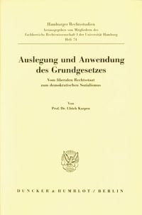 Produktbild: Auslegung und Anwendung des Grundgesetzes.