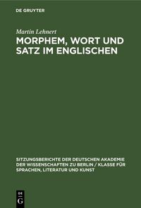 Produktbild: Morphem, Wort und Satz im Englischen