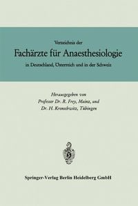 Produktbild: Verzeichnis der Fach&auml;rzte f&uuml;r Anaesthesiologie in Deutschland, &Ouml;sterreich und in der Schweiz