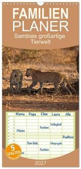 Produktbild: Familienplaner 2027 - Sambias gro&szlig;artige Tierwelt mit 5 Spalten (Wandkalender, 21 x 45 cm) CALVENDO