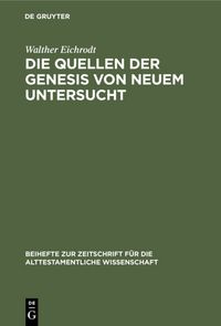 Produktbild: Die Quellen der Genesis von neuem untersucht