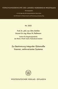Produktbild: Zur Bestimmung integraler G&uuml;tema&szlig;e linearer, zeitinvarianter Systeme