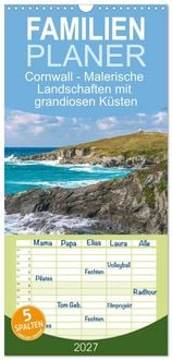 Produktbild: Familienplaner 2027 - Cornwall - Malerische Landschaften mit grandiosen K&uuml;sten mit 5 Spalten (Wandkalender, 21 x 45 cm) CALVENDO