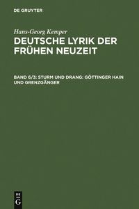 Produktbild: Sturm und Drang: G&ouml;ttinger Hain und Grenzg&auml;nger