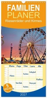 Produktbild: Familienplaner 2027 - Riesenr&auml;der und Kirmes mit 5 Spalten (Wandkalender, 21 x 45 cm) CALVENDO