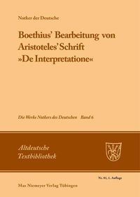 Produktbild: Boethius' Bearbeitung von Aristoteles' Schrift &raquo;De Interpretatione&laquo;