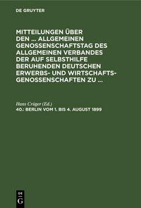 Produktbild: Berlin, vom 1. bis 4. August 1899
