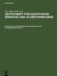 Produktbild: Festschrift Walther Wolf zum 70. Geburtstag, Heft 1/2