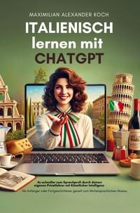 Produktbild: Italienisch lernen mit ChatGPT: 4x schneller zum Sprachprofi durch deinen eigenen Privatlehrer mit K&uuml;nstlicher Intelligenz
