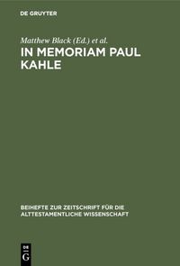 Produktbild: In Memoriam Paul Kahle