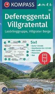 Bild vom Artikel KOMPASS Wanderkarte 45 Defereggental, Villgratental, Lasörlinggruppe, Villgrater Berge 1:50.000 vom Autor 