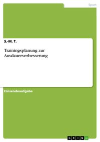 Produktbild: Trainingsplanung zur Ausdauerverbesserung