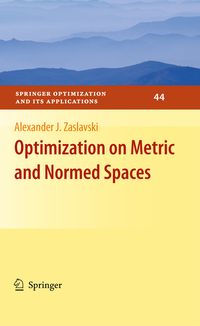 Produktbild: Optimization on Metric and Normed Spaces