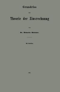 Produktbild: Grundriss der Theorie der Zinsrechnung