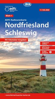Produktbild: BVA ADFC Radtourenkarte Nordfriesland, Schleswig 1:150.000