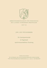 Produktbild: Die Sprachgemeinschaft als Gegenstand sprachwissenschaftlicher Forschung