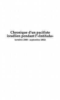 Produktbild: Chronique d'un pacifiste israelien penda