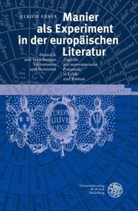 Produktbild: Manier als Experiment in der europ&auml;ischen Literatur