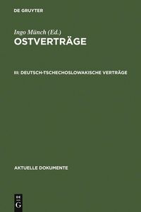 Produktbild: Deutsch-tschechoslowakische Vertr&auml;ge