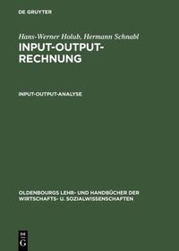 Produktbild: Input-Output-Rechnung, Input-Output-Analyse
