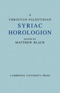 Produktbild: A Christian Palestinian Syriac Horologion