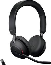 Produktbild: Jabra Evolve2 65 MS On Ear Headset Bluetooth&reg; Stereo Schwarz Lautst&auml;rkeregelung, Batterieladeanzeige, Mikrofon-Stummschaltung Telefon