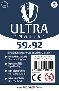 Produktbild: Shield Ultra Matte 4 - 100 Super Sleeves f&uuml;r Kartengr&ouml;&szlig;e 59 x 92 mm