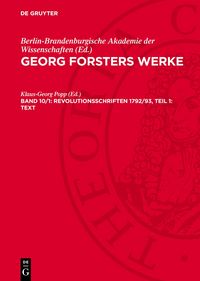 Produktbild: Revolutionsschriften 1792/93, Teil 1: Text