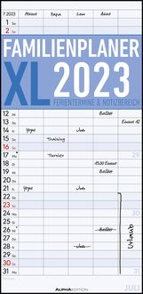 Bild vom Artikel Familienplaner XL 2023 mit 5 Spalten - Familien-Timer 22x45 cm - Offset-Papier - mit Ferienterminen - Wand-Planer - Familienkalender - Alpha Edition vom Autor 